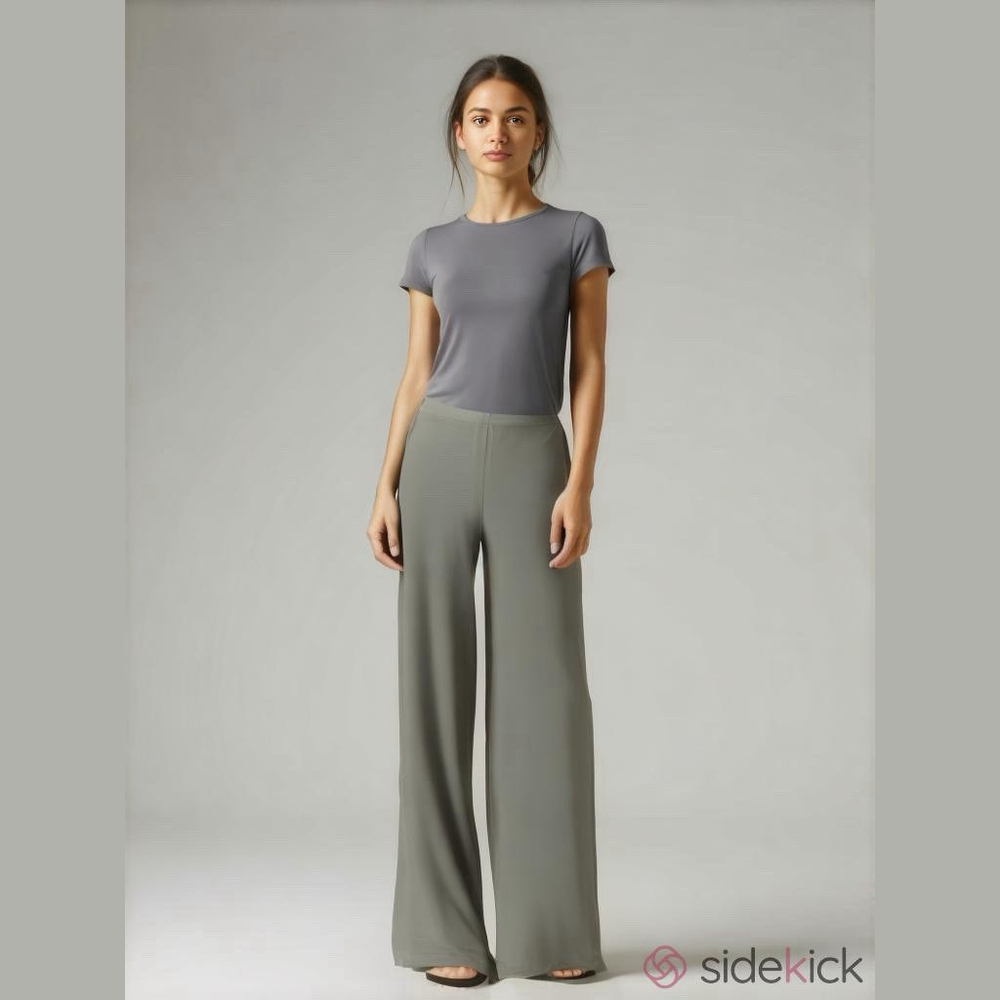 Leith Wide Leg Side Slit Dress Pants Built In Shorts Polished Corpcore Office LG